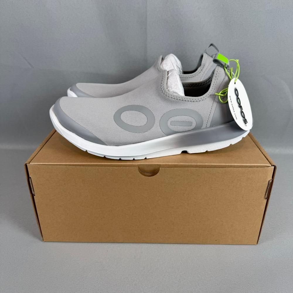 Oofos OOmg Sport Recovery Sneakers Mens 9 Slate Fade Gray Slip-On Light New NIB